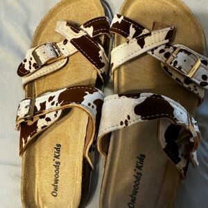 Brown and White Sandals